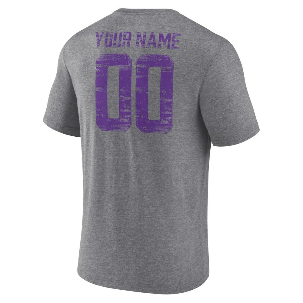 Heritage Custom Name & Number Tri-Blend T-Shirt - Minnesota Vikings T-shirts