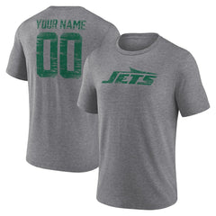 Heritage Custom Name & Number Tri-Blend T-Shirt - New York Jets T-shirts
