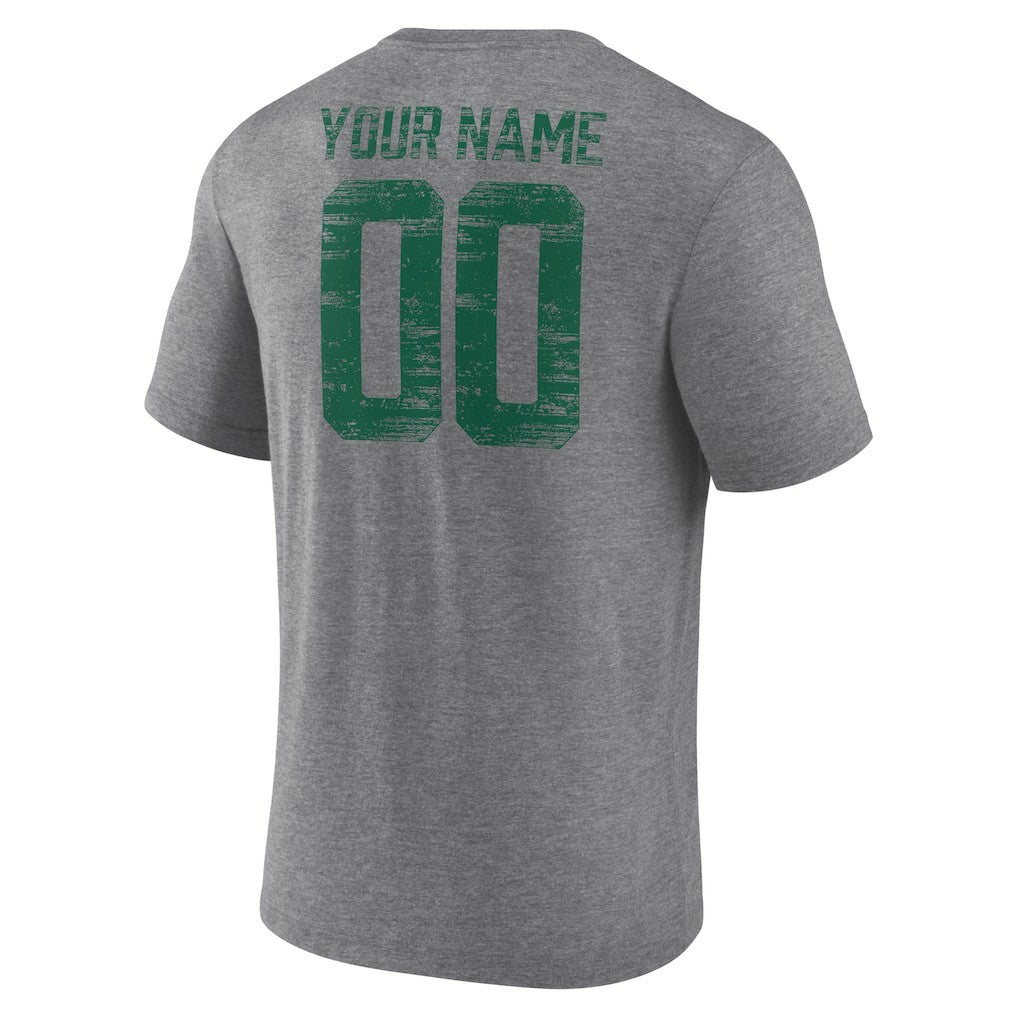 Heritage Custom Name & Number Tri-Blend T-Shirt - New York Jets T-shirts