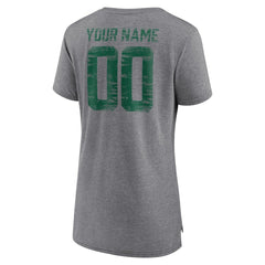 Women's Heritage Custom Name & Number Tri-Blend T-Shirt - New York Jets T-shirts