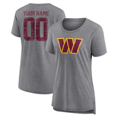 Women's Heritage Custom Name & Number Tri-Blend T-Shirt - Washington Commanders T-shirts