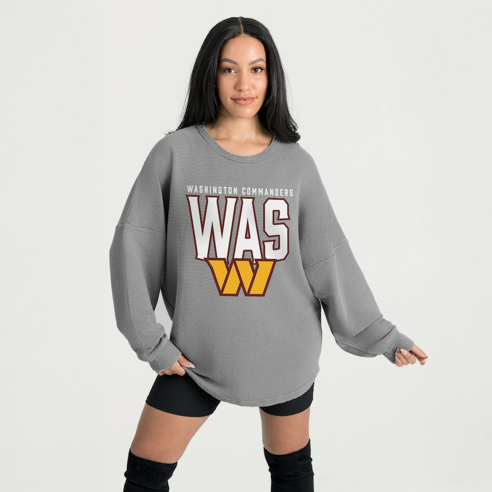 Gameday Couture Women's Oversized Pure Motion Corded Sweatshirt - Washington Commanders Sweatshirts