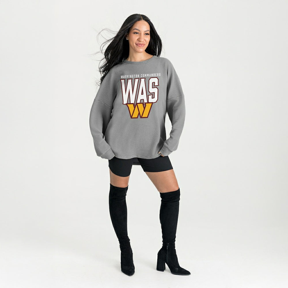 Gameday Couture Women's Oversized Pure Motion Corded Sweatshirt - Washington Commanders Sweatshirts