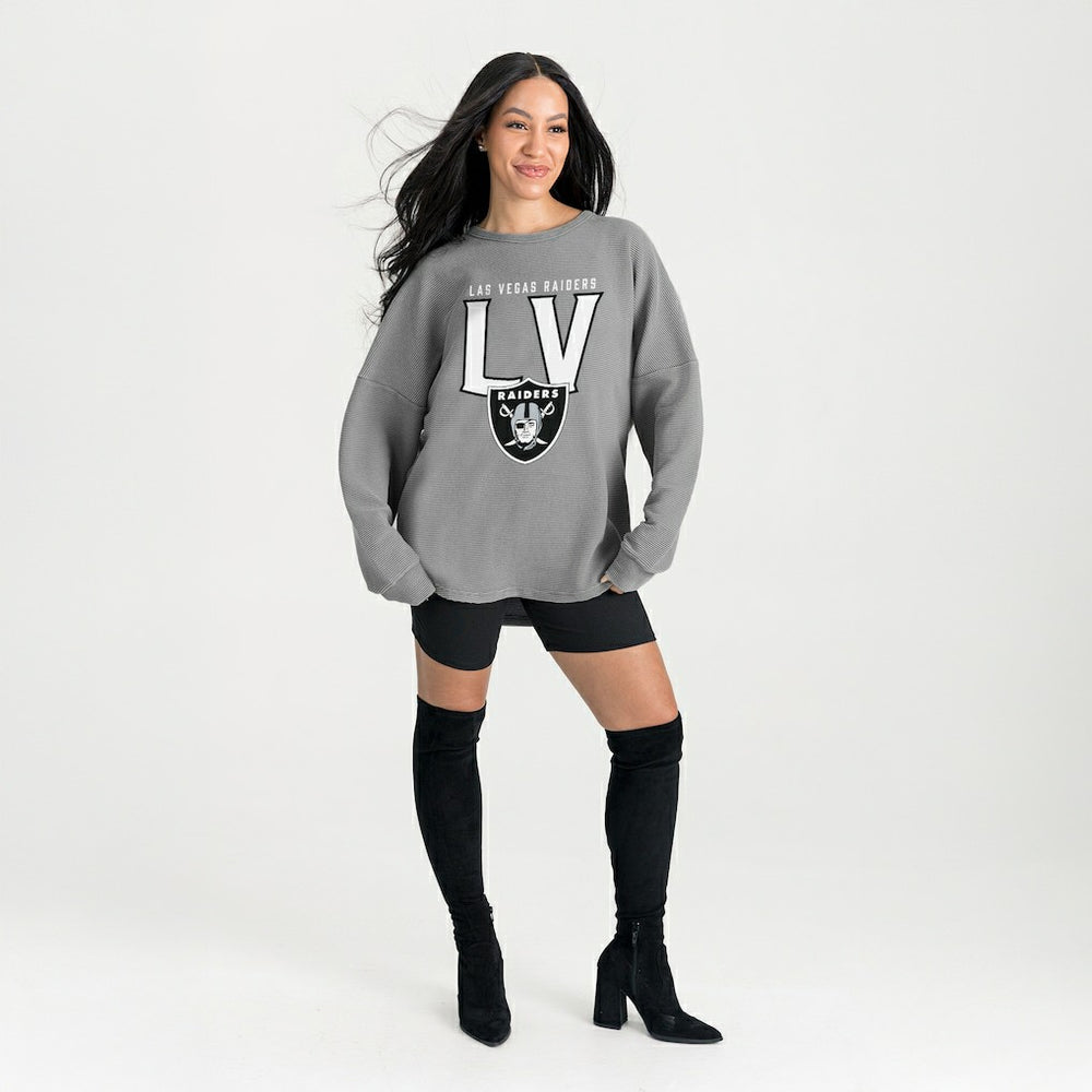 Gameday Couture Women's Oversized Pure Motion Corded Sweatshirt - Las Vegas Raiders Sweatshirts