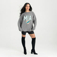 Gameday Couture Women's Oversized Pure Motion Corded Sweatshirt - Miami Dolphins Sweatshirts