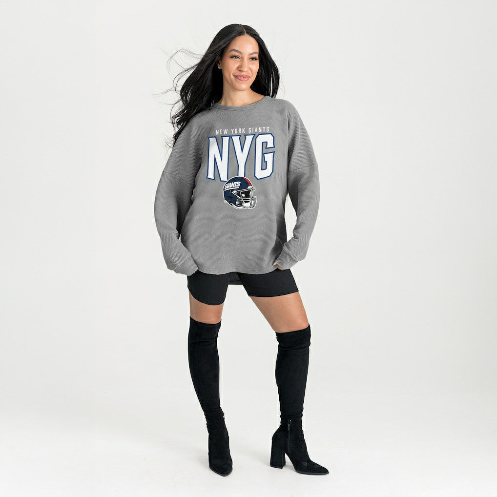 Gameday Couture Women's Oversized Pure Motion Corded Sweatshirt - New York Giants Sweatshirts