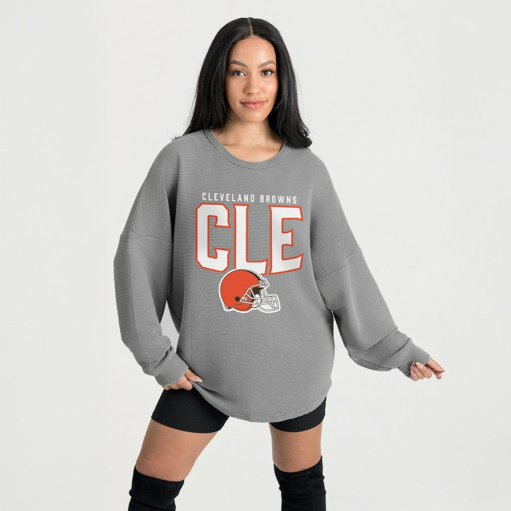 Gameday Couture Women's Oversized Pure Motion Corded Sweatshirt - Cleveland Browns Sweatshirts