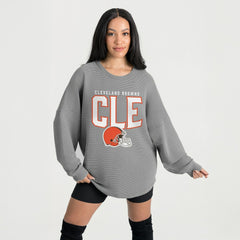 Gameday Couture Women's Oversized Pure Motion Corded Sweatshirt - Cleveland Browns Sweatshirts