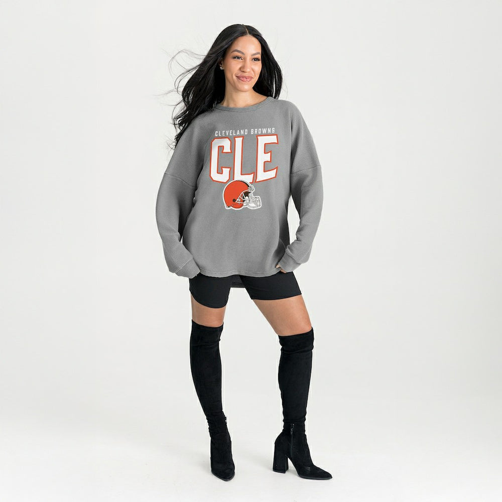 Gameday Couture Women's Oversized Pure Motion Corded Sweatshirt - Cleveland Browns Sweatshirts