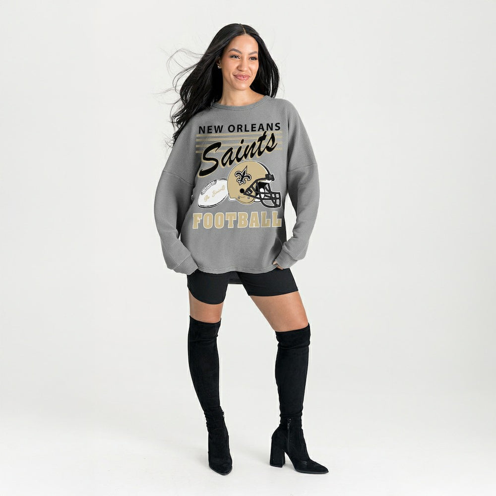 Gameday Couture Women's Oversized Sweet Victory Corded Sweatshirt - New Orleans Saints Sweatshirts
