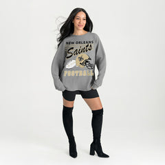Gameday Couture Women's Oversized Sweet Victory Corded Sweatshirt - New Orleans Saints Sweatshirts