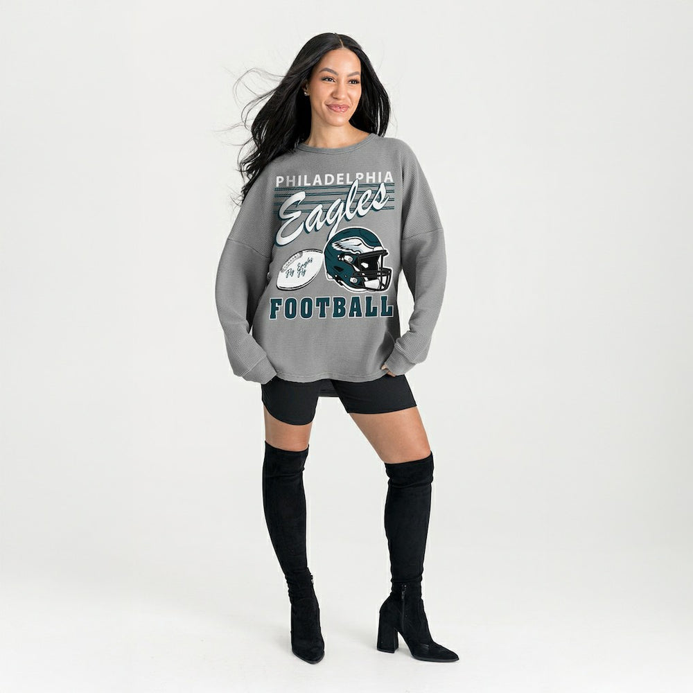 Gameday Couture Women's Oversized Sweet Victory Corded Sweatshirt - Philadelphia Eagles Sweatshirts