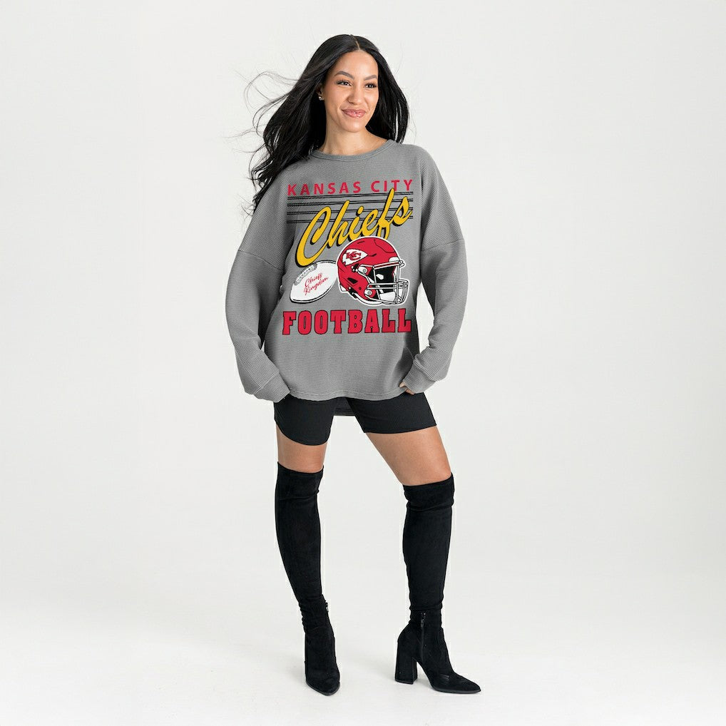 Gameday Couture Women's Oversized Sweet Victory Corded Sweatshirt - Kansas City Chiefs Sweatshirts