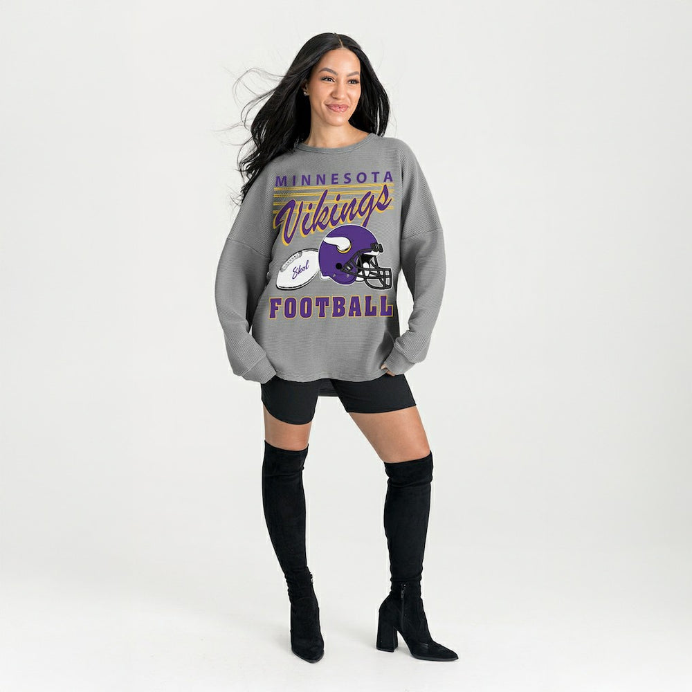 Gameday Couture Women's Oversized Sweet Victory Corded Sweatshirt - Minnesota Vikings Sweatshirts
