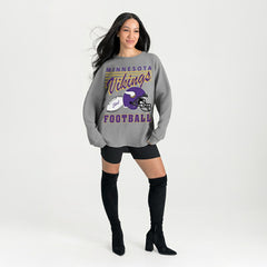 Gameday Couture Women's Oversized Sweet Victory Corded Sweatshirt - Minnesota Vikings Sweatshirts