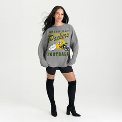 Gameday Couture Women's Oversized Sweet Victory Corded Sweatshirt - Green Bay Packers Sweatshirts