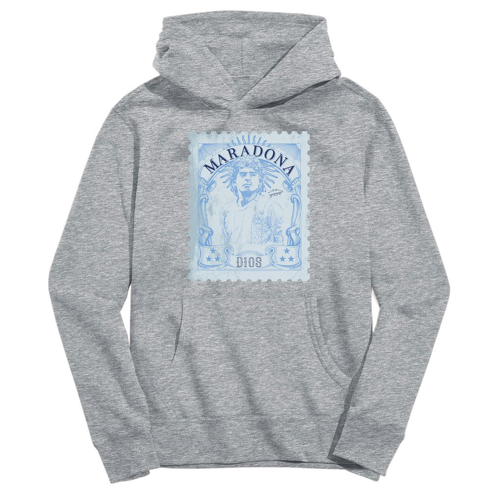 Diego Maradona Argentina National Team Vive La Fete Youth Vintage Stamp Pullover Hoodie