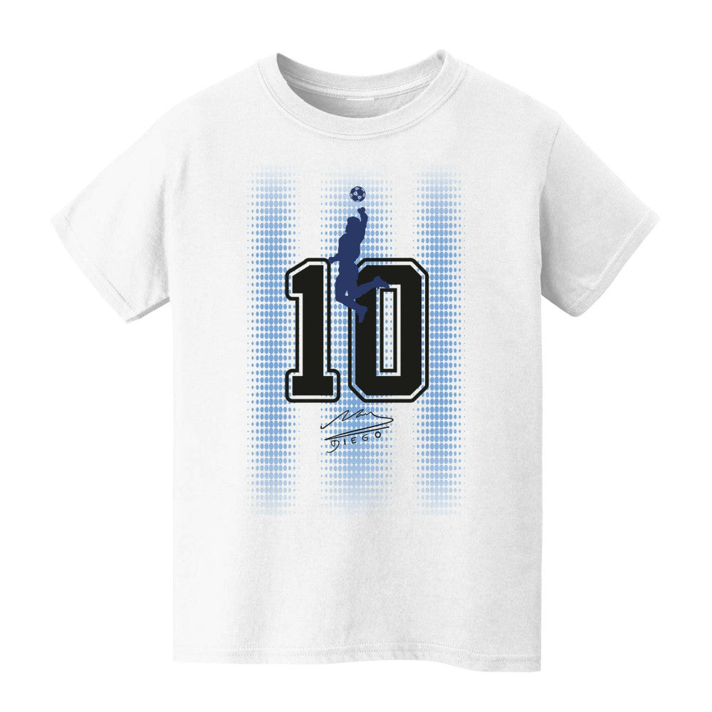 Diego Maradona Argentina National Team Vive La Fete Youth Number & Signature T-Shirt