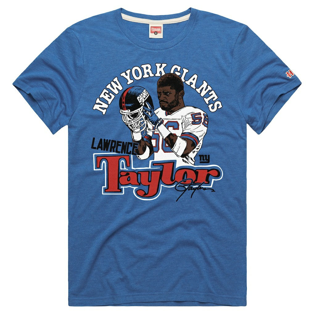 Lawrence Taylor  Homage Unisex Retired Player Classic Caricature Tri-Blend T-Shirt - New York Giants T-shirts