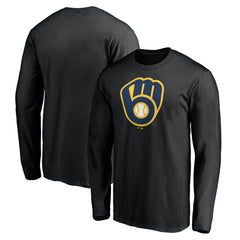 Black Milwaukee Brewers Team Logo Long Sleeve T-Shirt