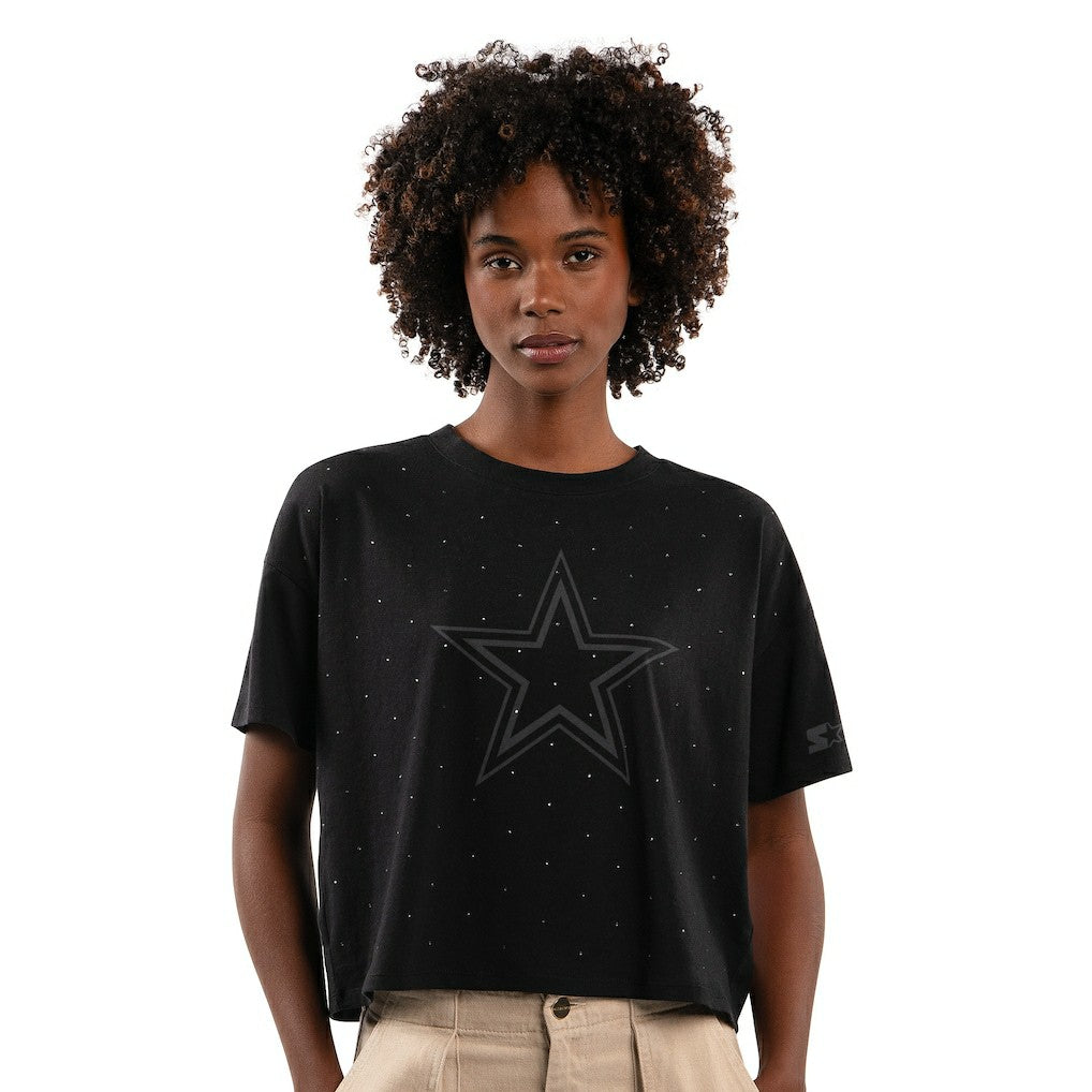 Starter Women's Rhinestone Sprinkle Boxy Cropped T-Shirt - Dallas Cowboys T-shirts