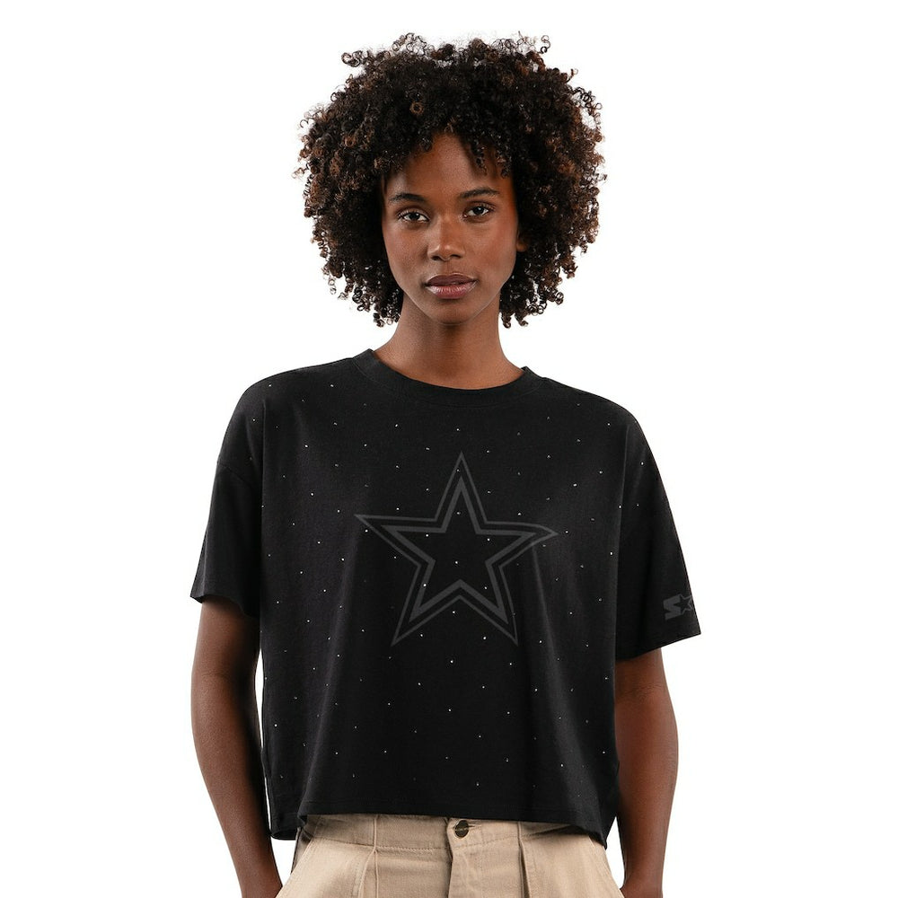 Starter Women's Rhinestone Sprinkle Boxy Cropped T-Shirt - Dallas Cowboys T-shirts