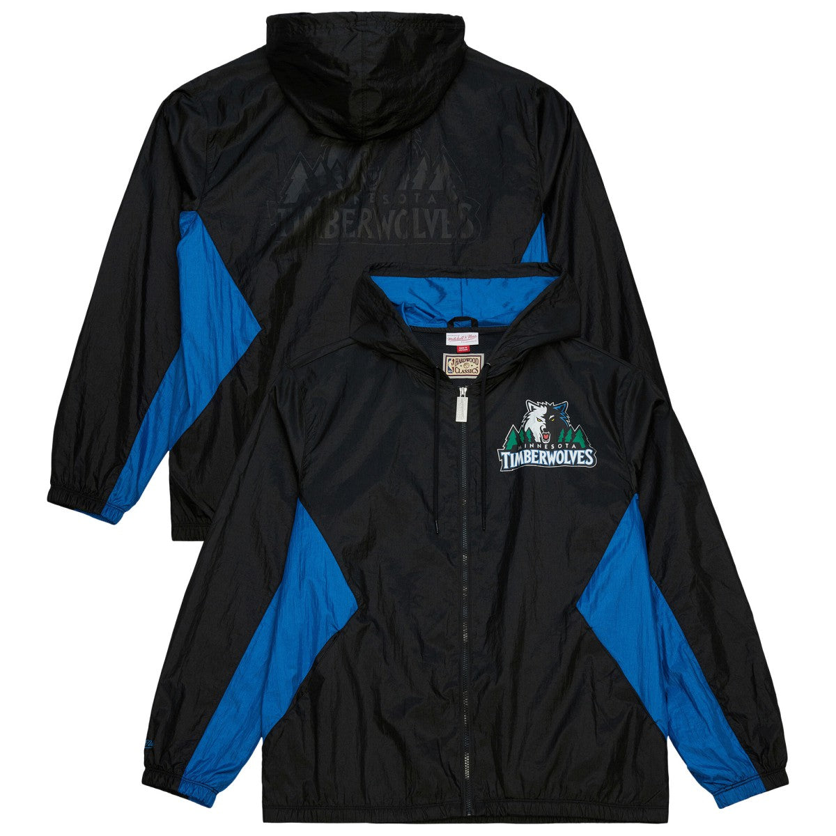 Mitchell & Ness Minnesota Timberwolves Playmaker Full-Zip Hooded Windbreaker Jacket