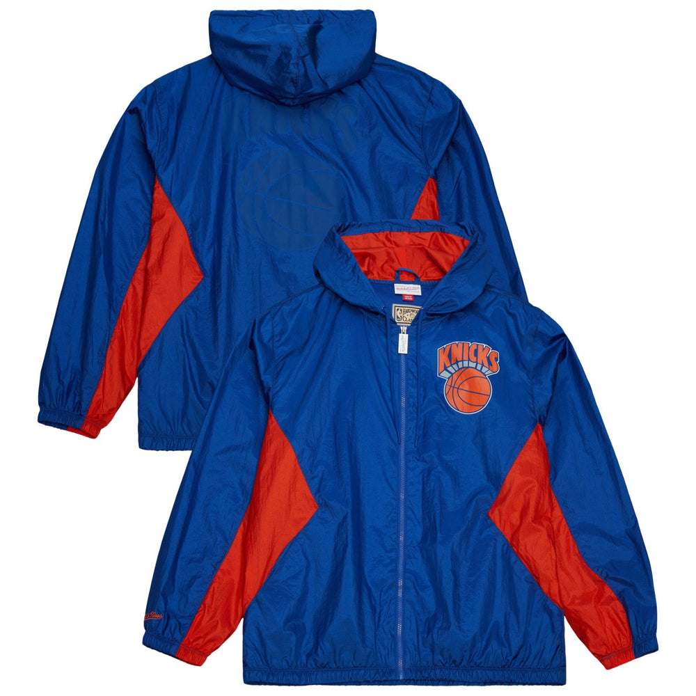 Mitchell & Ness New York Knicks Playmaker Full-Zip Hooded Windbreaker Jacket
