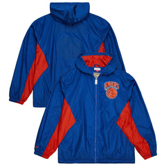 Mitchell & Ness New York Knicks Playmaker Full-Zip Hooded Windbreaker Jacket