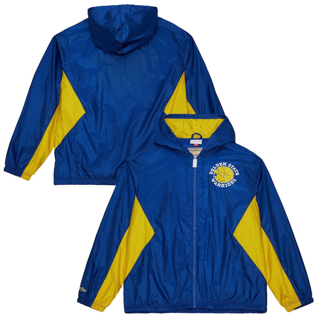 Mitchell & Ness Golden State Warriors Playmaker Full-Zip Hooded Windbreaker Jacket sale