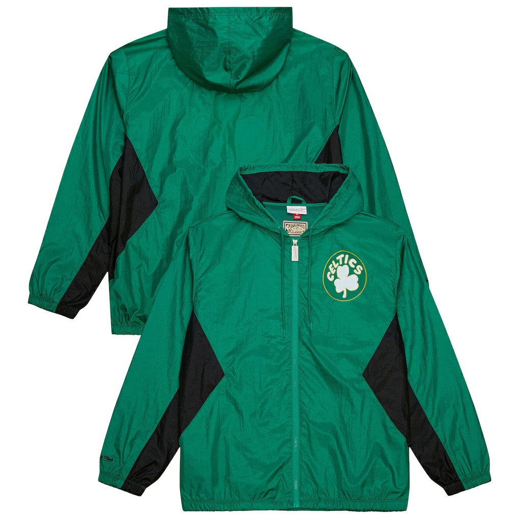 Mitchell & Ness Boston Celtics Playmaker Full-Zip Hooded Windbreaker Jacket