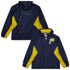 Mitchell & Ness Indiana Pacers Playmaker Full-Zip Hooded Windbreaker Jacket