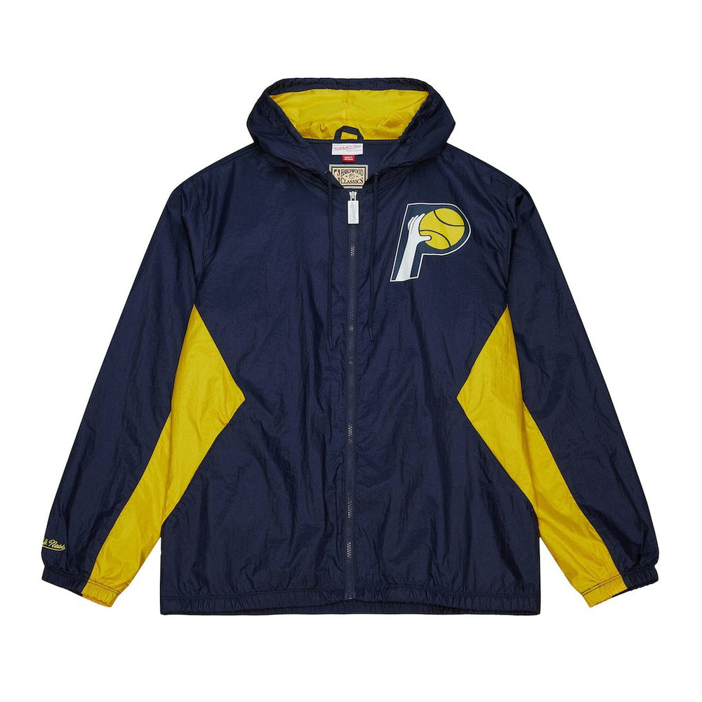 Mitchell & Ness Indiana Pacers Playmaker Full-Zip Hooded Windbreaker Jacket