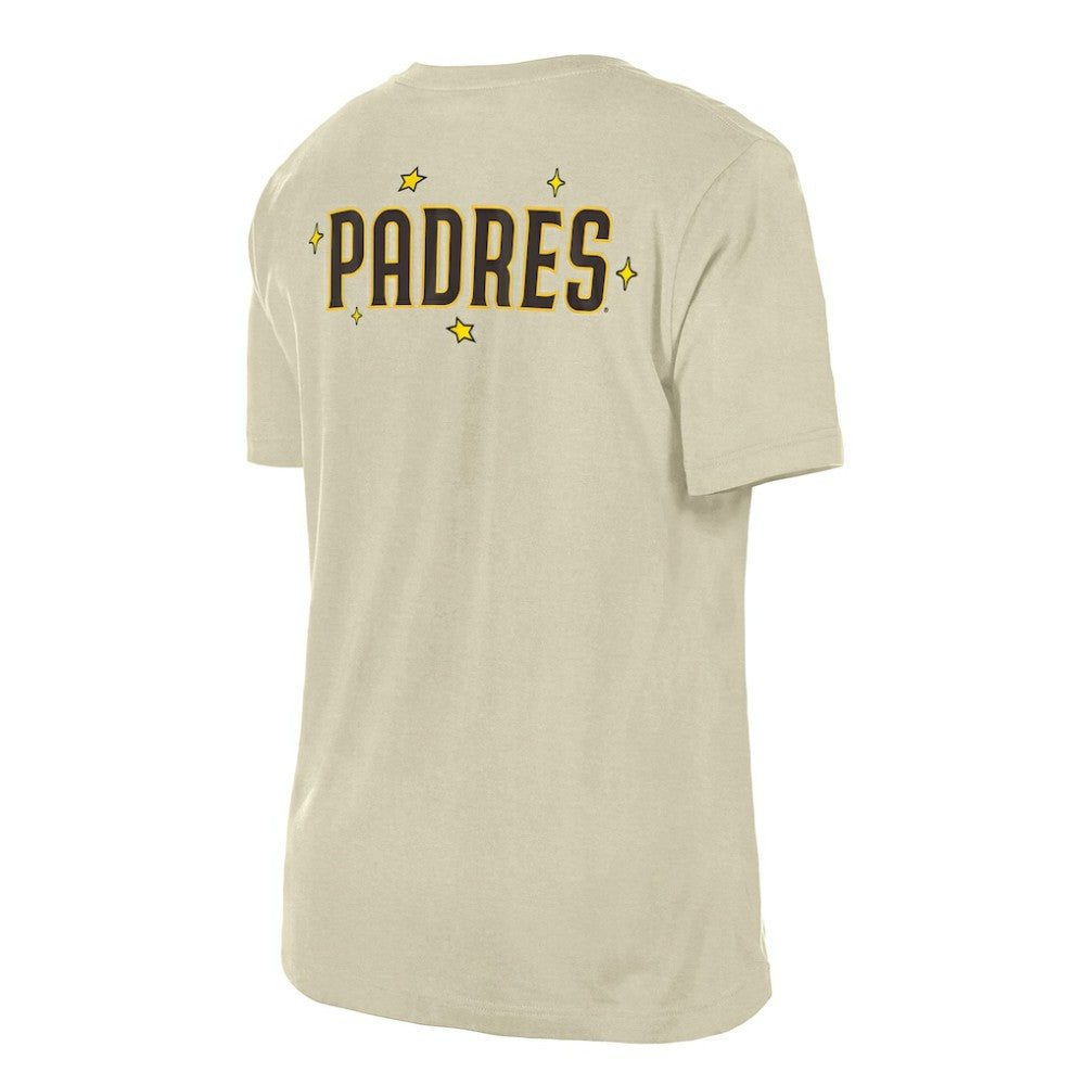 Cream San Diego Padres New Era Women's Stars & Cap T-Shirt