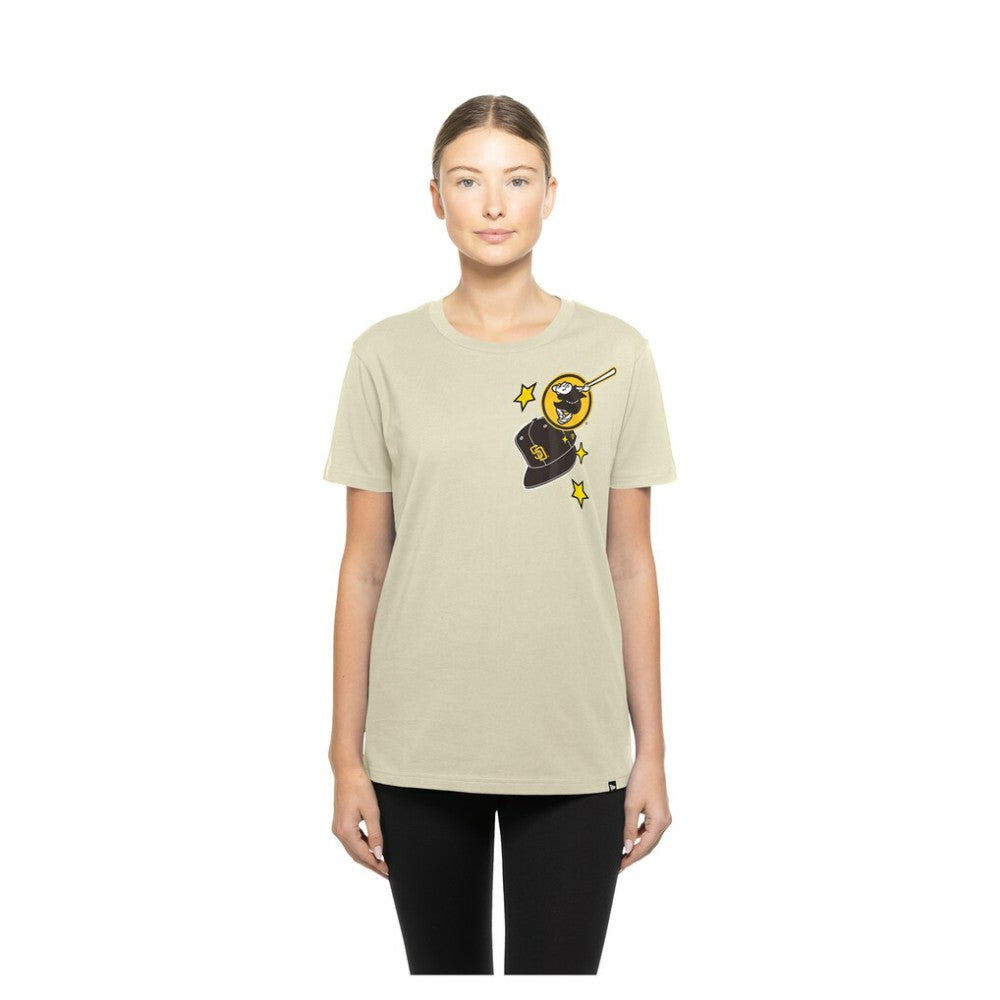 Cream San Diego Padres New Era Women's Stars & Cap T-Shirt