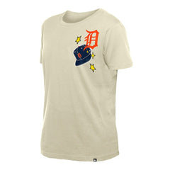 Cream Detroit Tigers New Era Women's Stars & Cap T-Shirt
