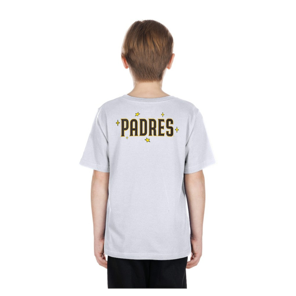 White San Diego Padres New Era Youth Stars & Cap T-Shirt