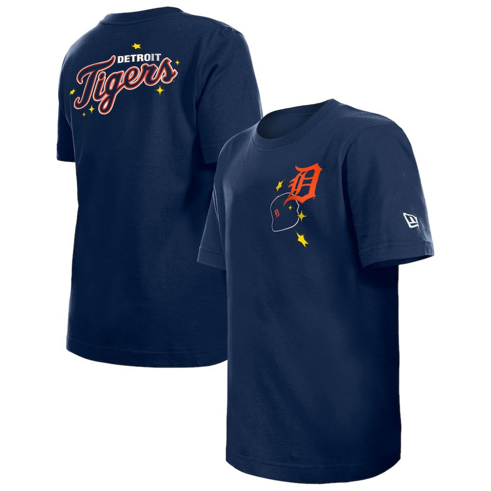 Navy Detroit Tigers New Era Youth Stars & Cap T-Shirt