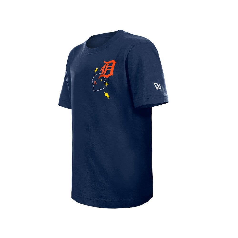 Navy Detroit Tigers New Era Youth Stars & Cap T-Shirt