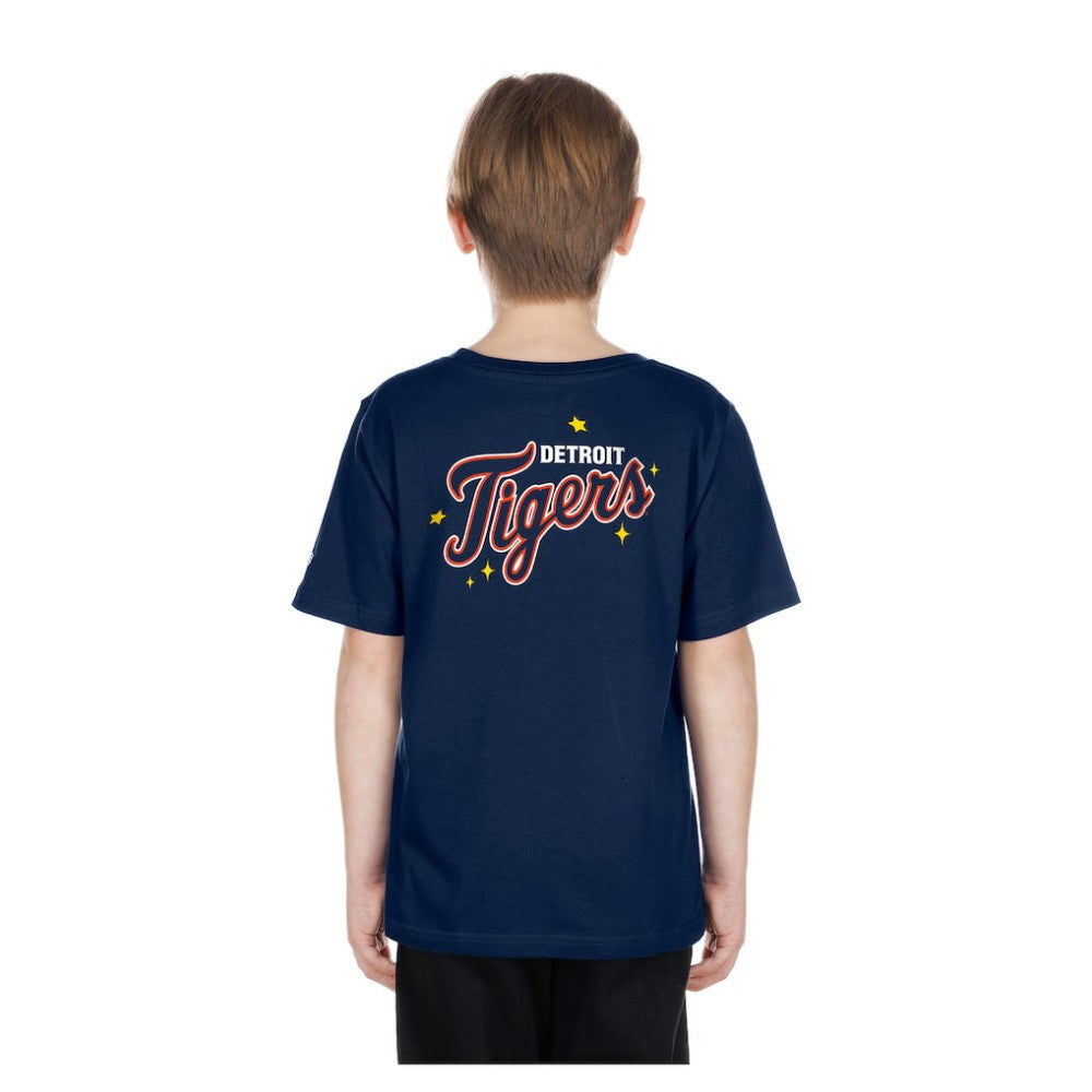 Navy Detroit Tigers New Era Youth Stars & Cap T-Shirt