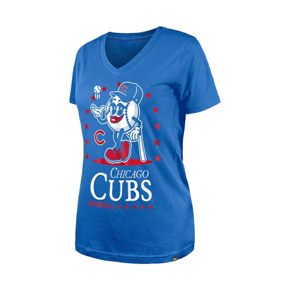 Royal Chicago Cubs New Era Women's Little Miss 2 V-Neck T-Shirt