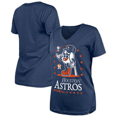Navy Houston Astros New Era Women's Little Miss 2 V-Neck T-Shirt