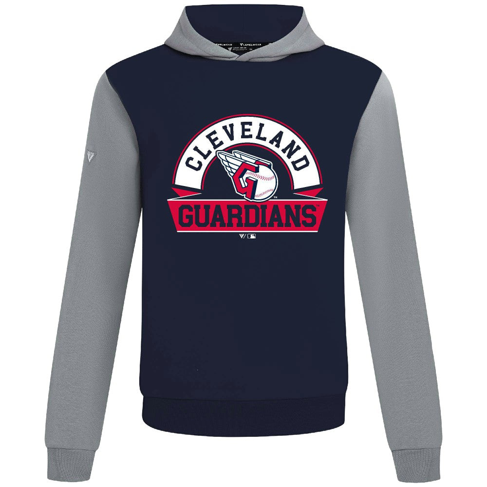 Navy Cleveland Guardians Levelwear Throwback Ultimate Banner Arch Hoodie