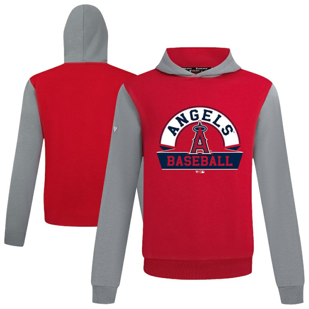 Red Los Angeles Angels Levelwear Throwback Ultimate Banner Arch Hoodie