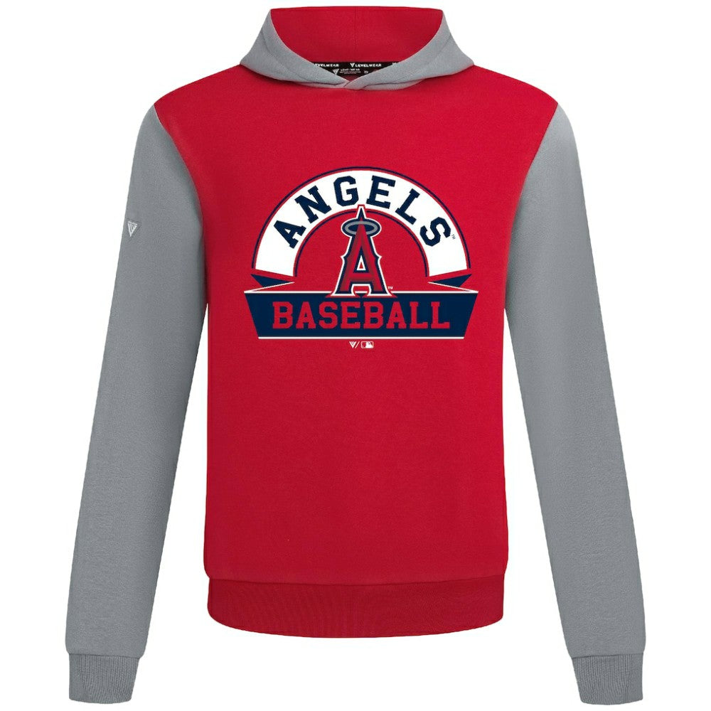 Red Los Angeles Angels Levelwear Throwback Ultimate Banner Arch Hoodie
