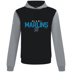 Black Miami Marlins Levelwear Throwback Carve Ultimate Hoodie