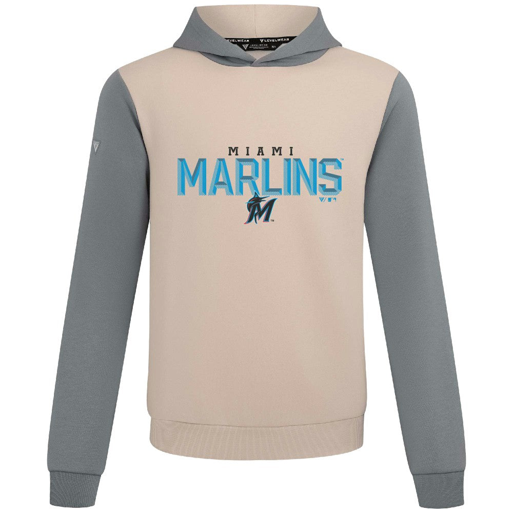 Sand Miami Marlins Levelwear Throwback Carve Ultimate Hoodie