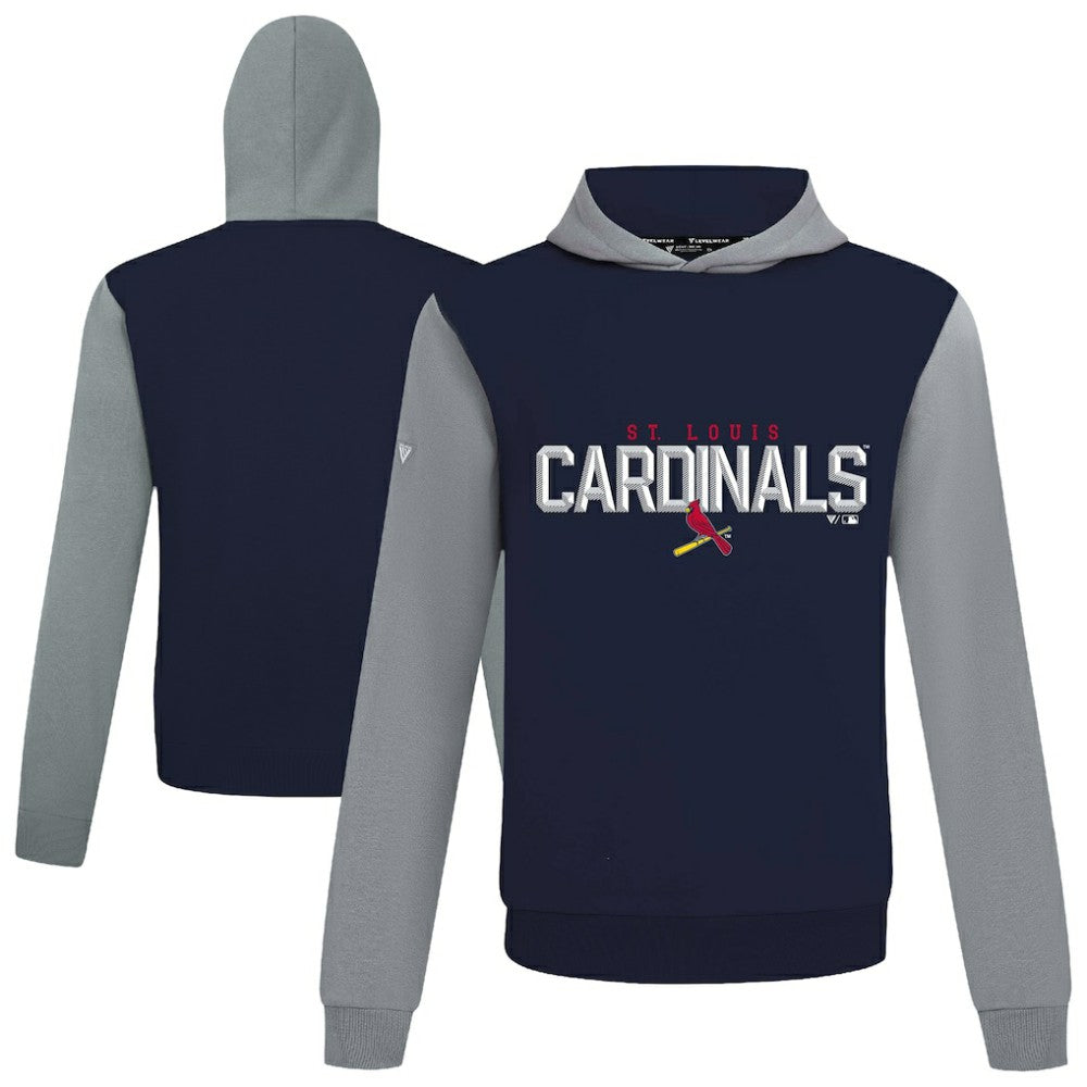 Navy St. Louis Cardinals Levelwear Throwback Carve Ultimate Hoodie