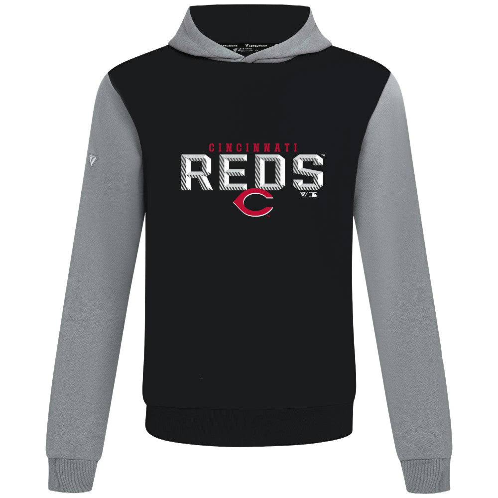 Black Cincinnati Reds Levelwear Throwback Carve Ultimate Hoodie