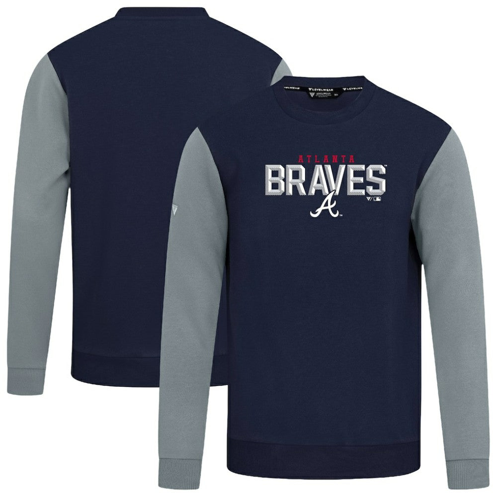 Navy Atlanta Braves Levelwear Throwback Ultimate Carve Sweatshirt
